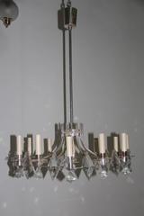 Chandelier Crown, Sciolari Crystal Metal Midcentury Italian Design 1960