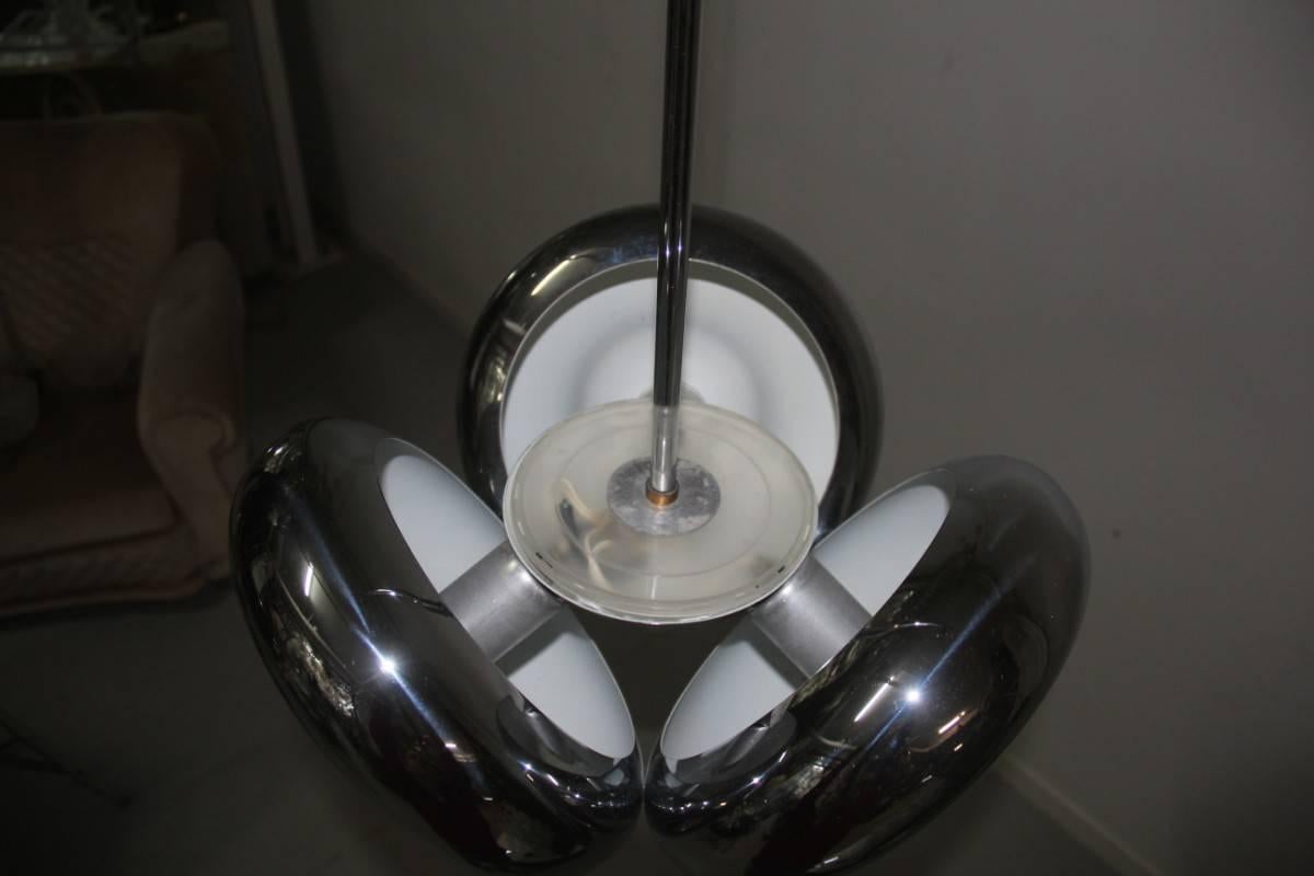 Late 20th Century Ingo Maurer Chandelier, 1970s, Round, Steel, Donut Italian Design For Sale