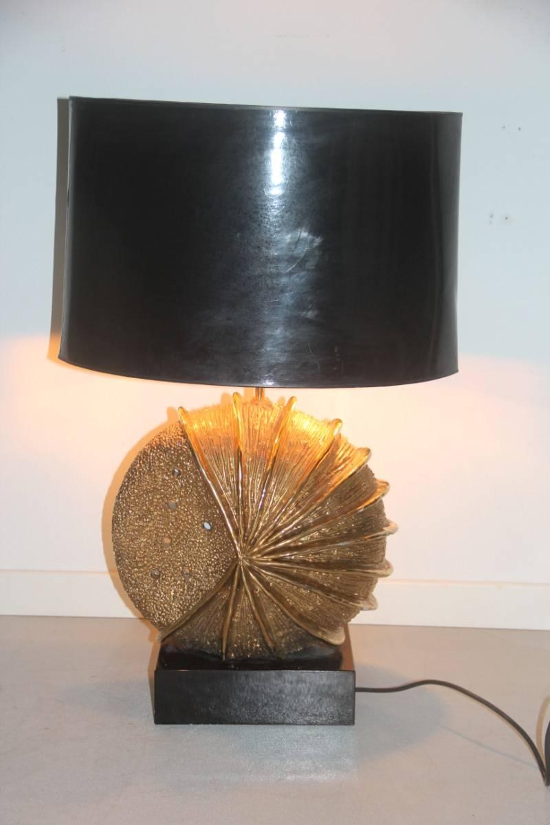 Italian Particular Ceramic Table Lamp, 1970 Maison Jansen