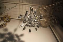 Sputnik Metal Pop Art Chandelier 1970s Italian Design