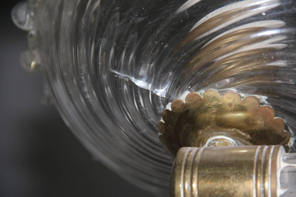Chandelier Barovier Murano Glass 1940 Brass Mid-Century Italian design  For Sale 5