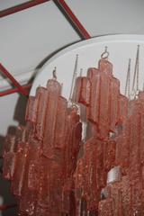 Pink Chandelier Murano Art Glass , 1970s Italian Design