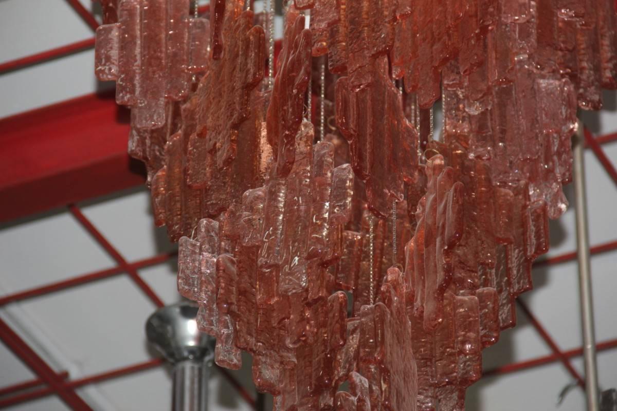 Pink Chandelier Murano Art Glass , 1970s Italian Design For Sale 1
