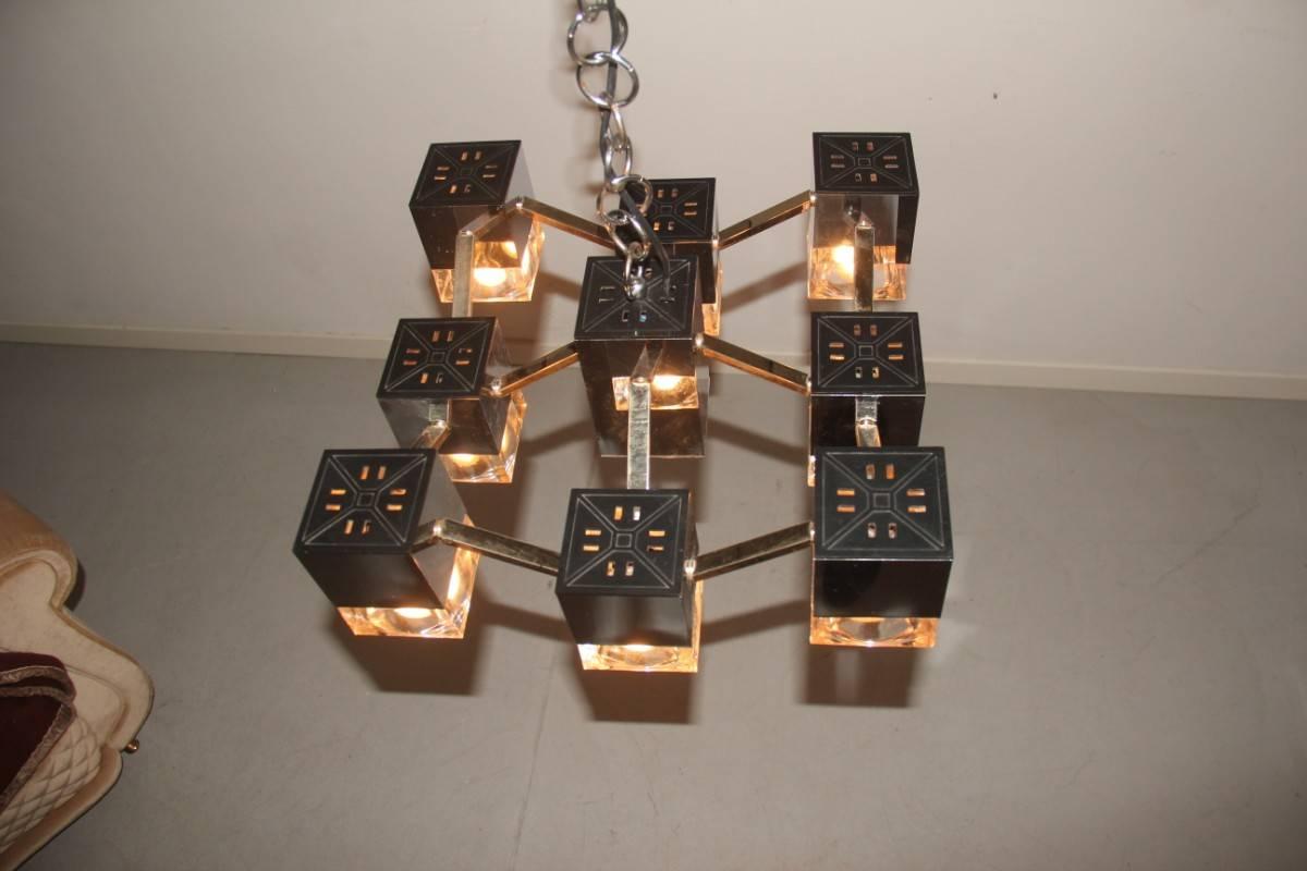 Minimal Sculpture Ceiling Lamp Sciolari Design Italian Design, 1970s For Sale 2