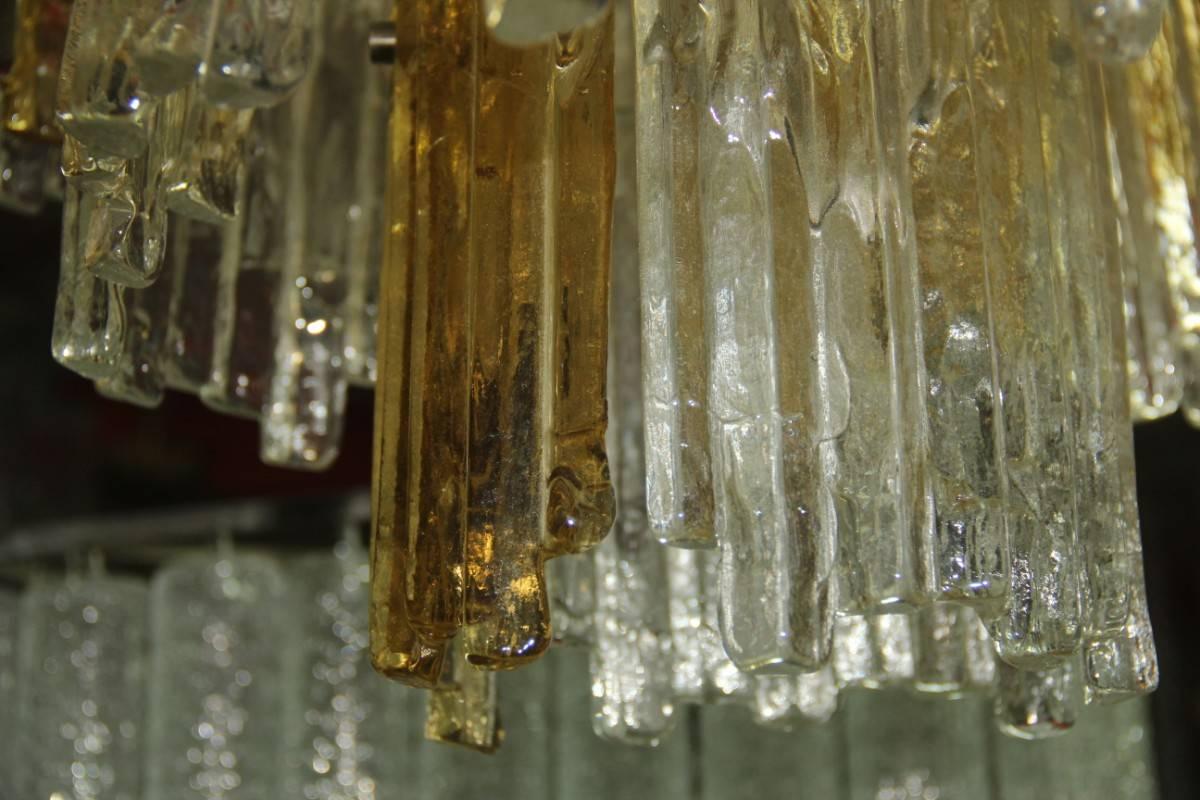 Mid-Century Modern Chandelier with Glass in the Form of Ice Kalmar Design For Sale