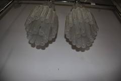 Pair of Venini Chandelier Tubes Murano Art Glass, 1960s Italian Design