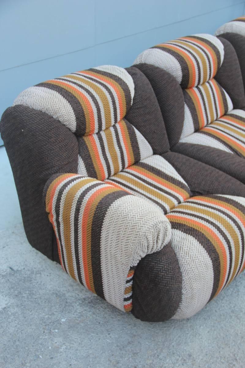 Italian Modular Sofa Design 1960s Geometric Wool 1