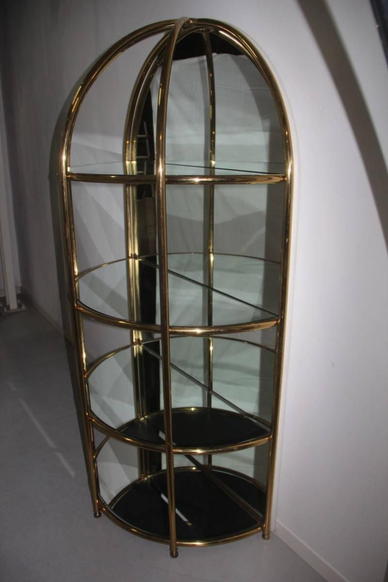 Cabinet Cage Mirror Design Solid Brass, 1970 , Mirror , Bar, Mid-Century Modern  For Sale 4