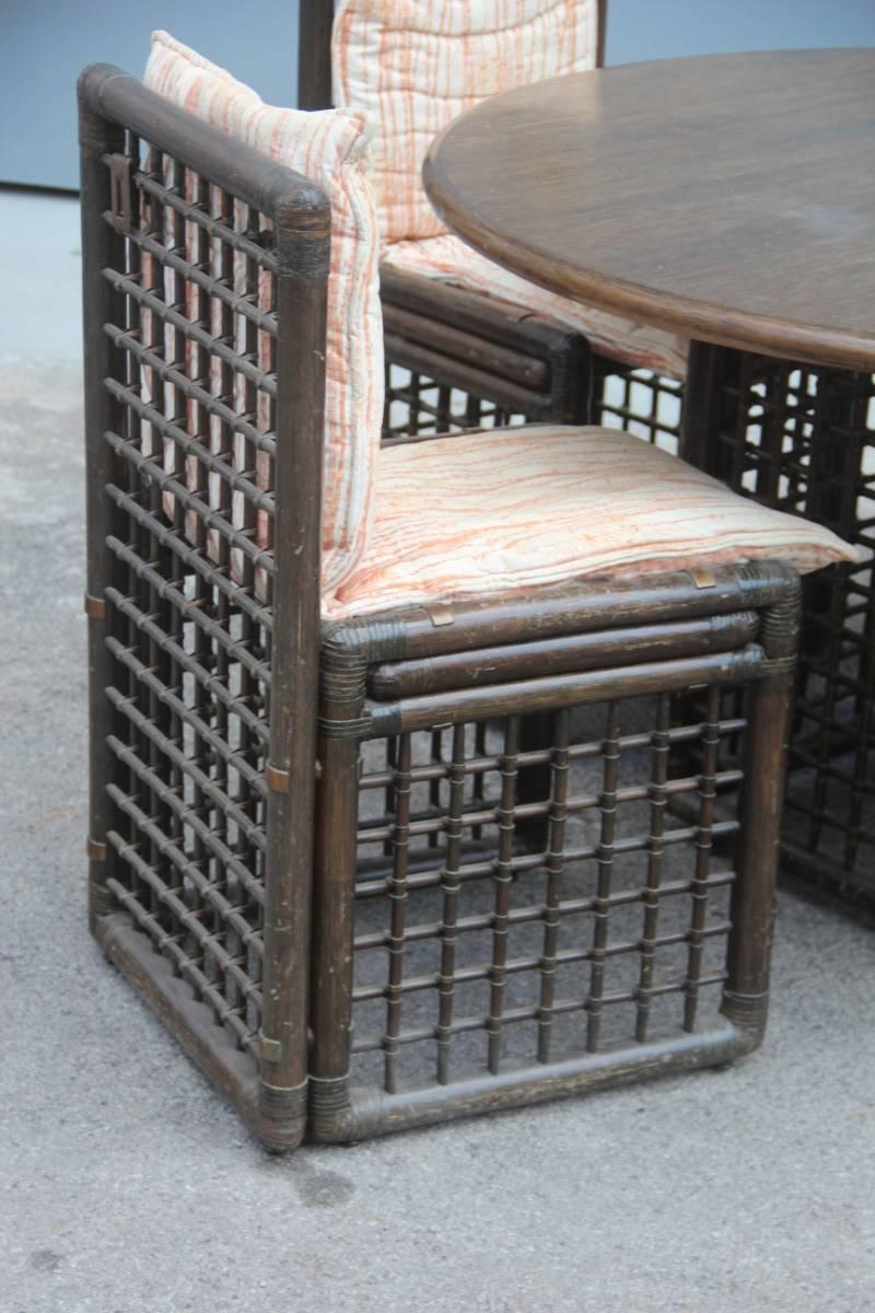 Italiano Sala da pranzo Bamboo design Afra & Tobia Scarpa per B&B Italia Rattan italiano