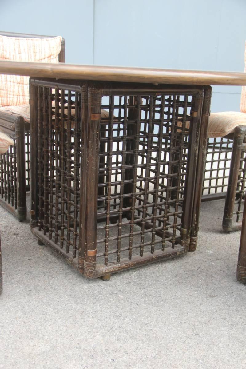 Sala da pranzo Bamboo design Afra & Tobia Scarpa per B&B Italia Rattan italiano 3
