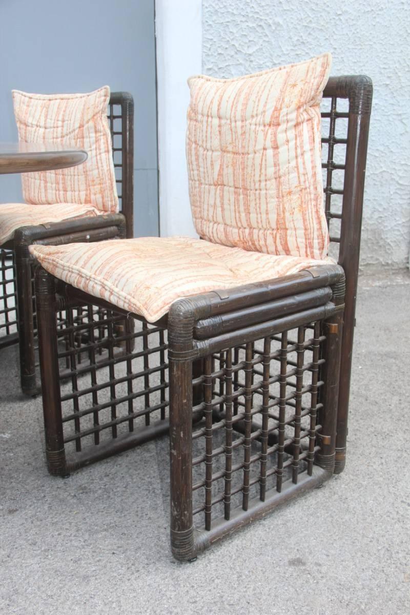 Sala da pranzo Bamboo design Afra & Tobia Scarpa per B&B Italia Rattan italiano 4
