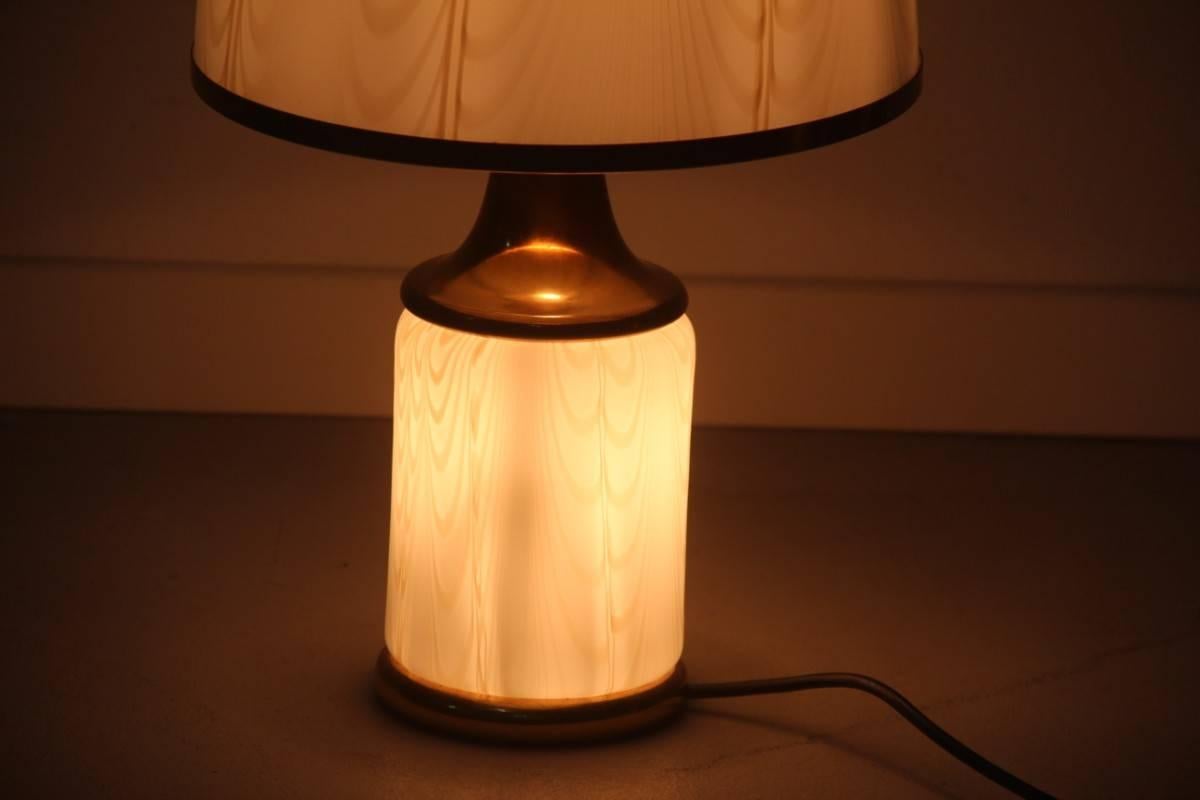 Mid-Century Modern Particular Table Lamp Brass and Glass, Murano, 1970s