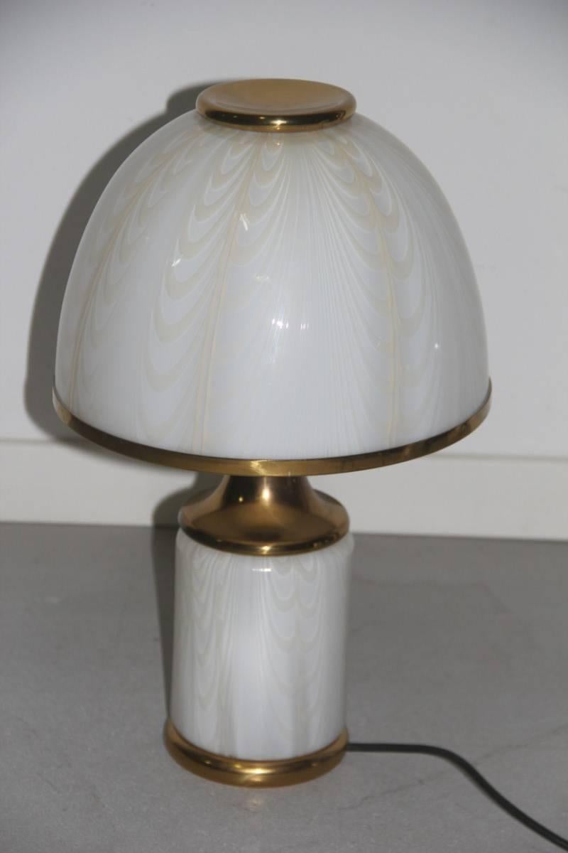 Particular Table Lamp Brass and Glass, Murano, 1970s 2