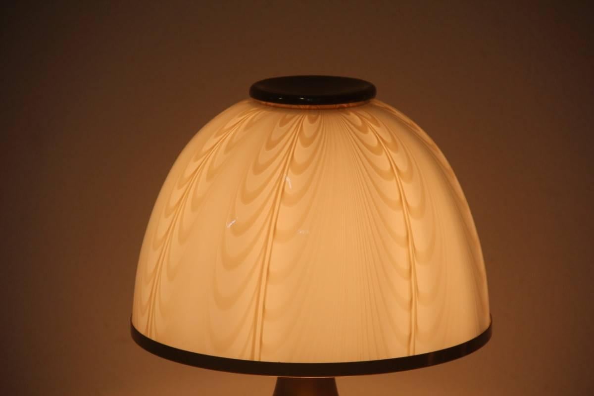 Particular Table Lamp Brass and Glass, Murano, 1970s In Excellent Condition In Palermo, Sicily
