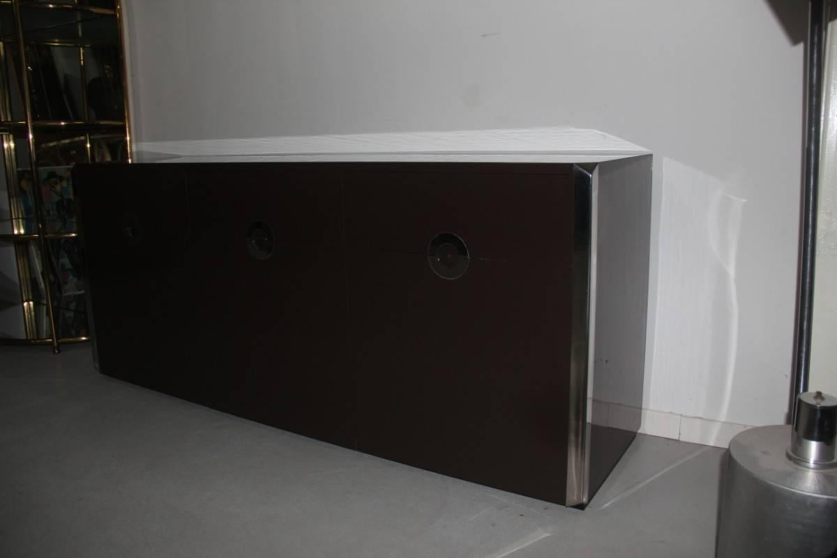 Sideboard Willy Rizzo Mario Sabot, 1970 Italian Design Steel part 1