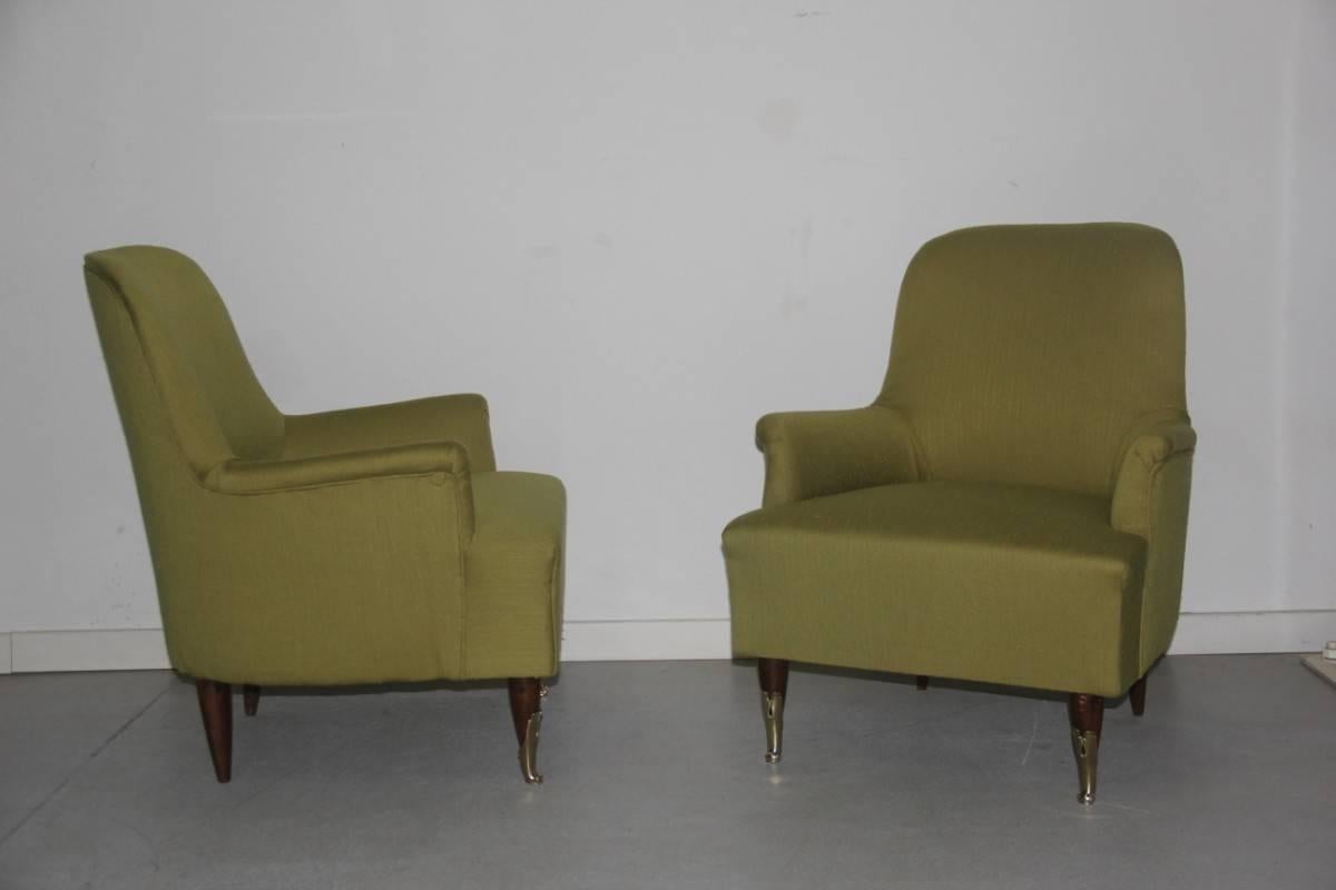 Pair of particular armchairs Italian Mid-Century design, 1950s.