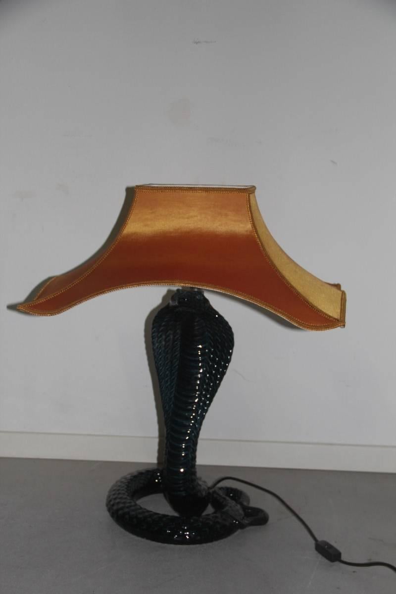 Mid-Century Modern Cobra Table Lamp Tommaso Barbi Italian Design, 1970s