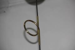 Cascading Chandelier with Fake Lizard and Brass Dome Italian design 1970