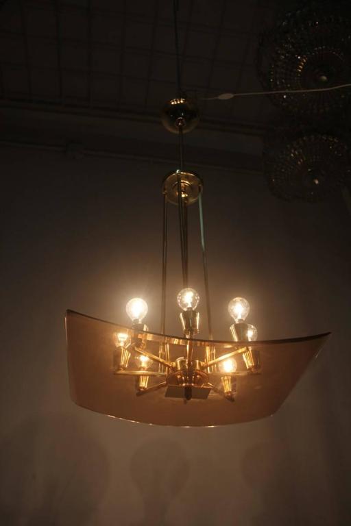 Mid-Century Modern Chandelier Italian 1940 Attributed Pietro Chiesa Fontana Arte In Excellent Condition For Sale In Palermo, Sicily