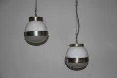 Pair of Delta Ceiling Lamp Round Artemide Sergio Mazza Italian Design, 1960s
