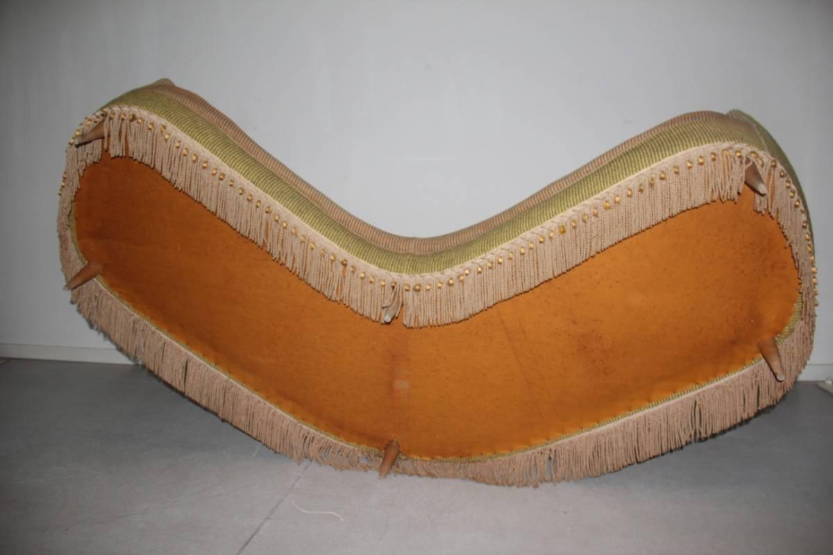 Wonderful 1950 Italian Curved Sofa Boomerang In Fair Condition In Palermo, Sicily