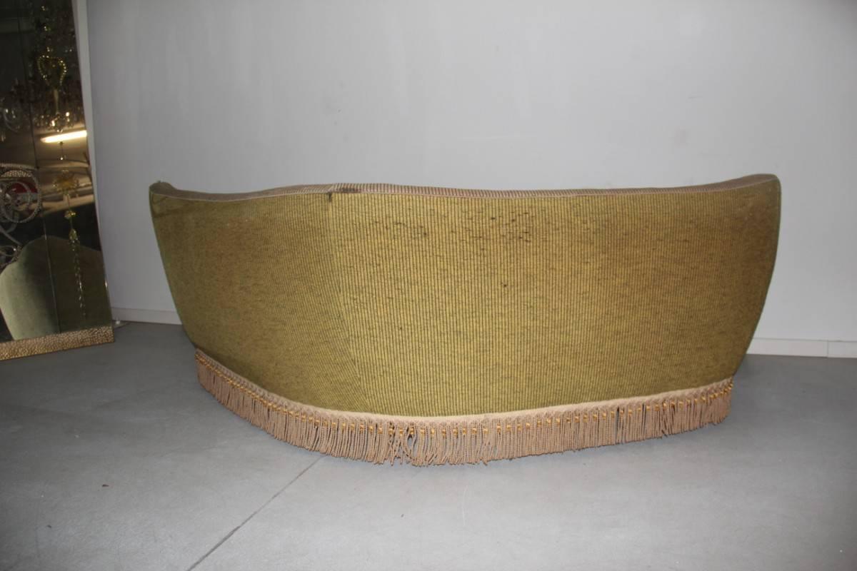 Wonderful 1950 Italian Curved Sofa Boomerang 1
