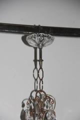 Mid-Century Modern Chandeliers French Crystal Metal Forged 1950s Maison Jansen