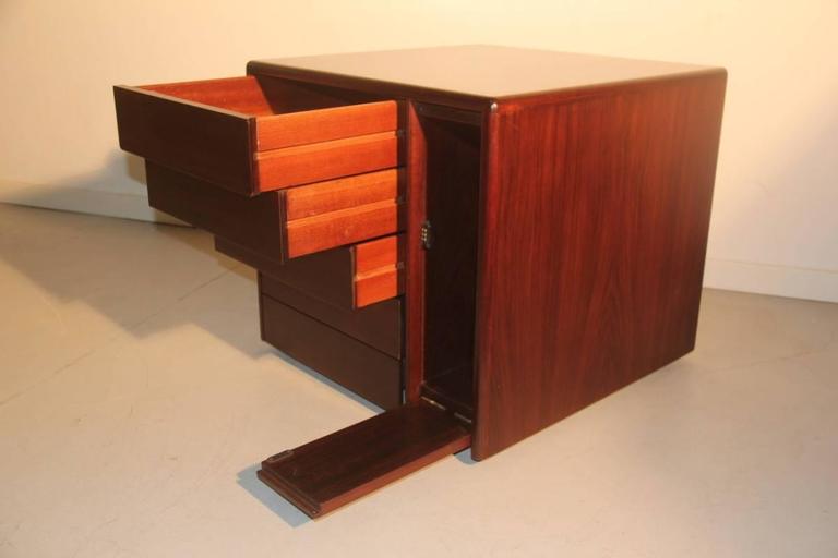 Cube Minimal Drawer in Wood Tecno Eugenio Gerli Design 1960 at 1stDibs