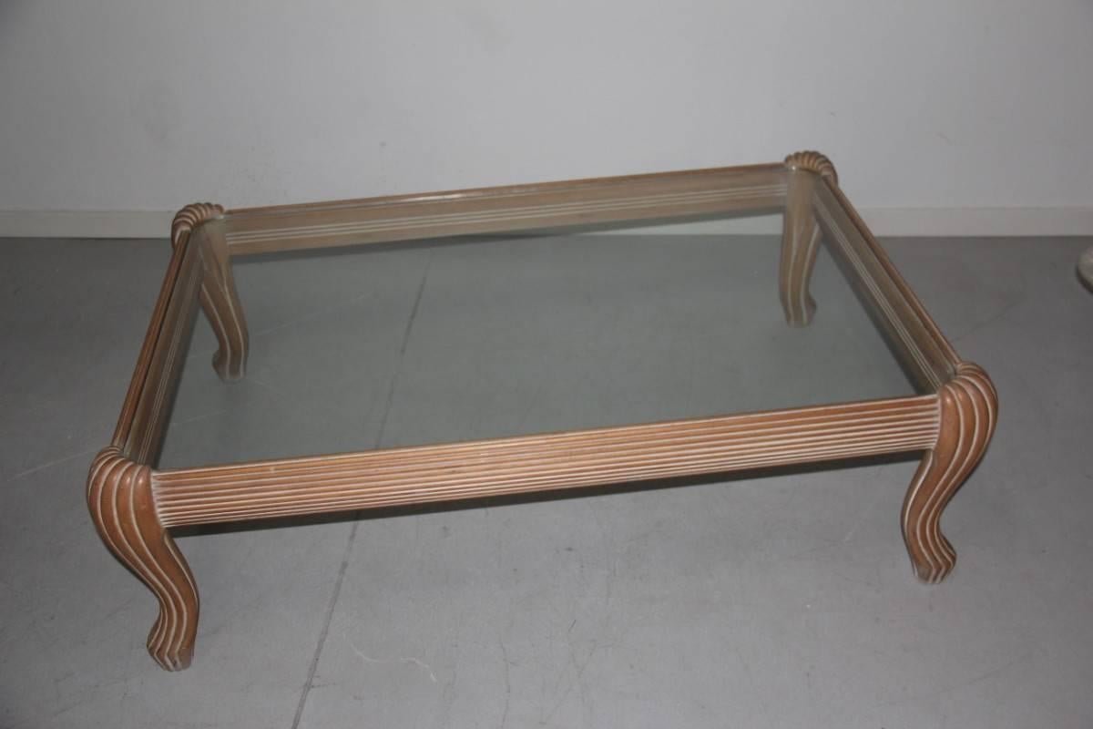 Wooden Coffee Table in Carved and Lacquered 1970s Italian Design Vivai Del Sud  In Good Condition For Sale In Palermo, Sicily