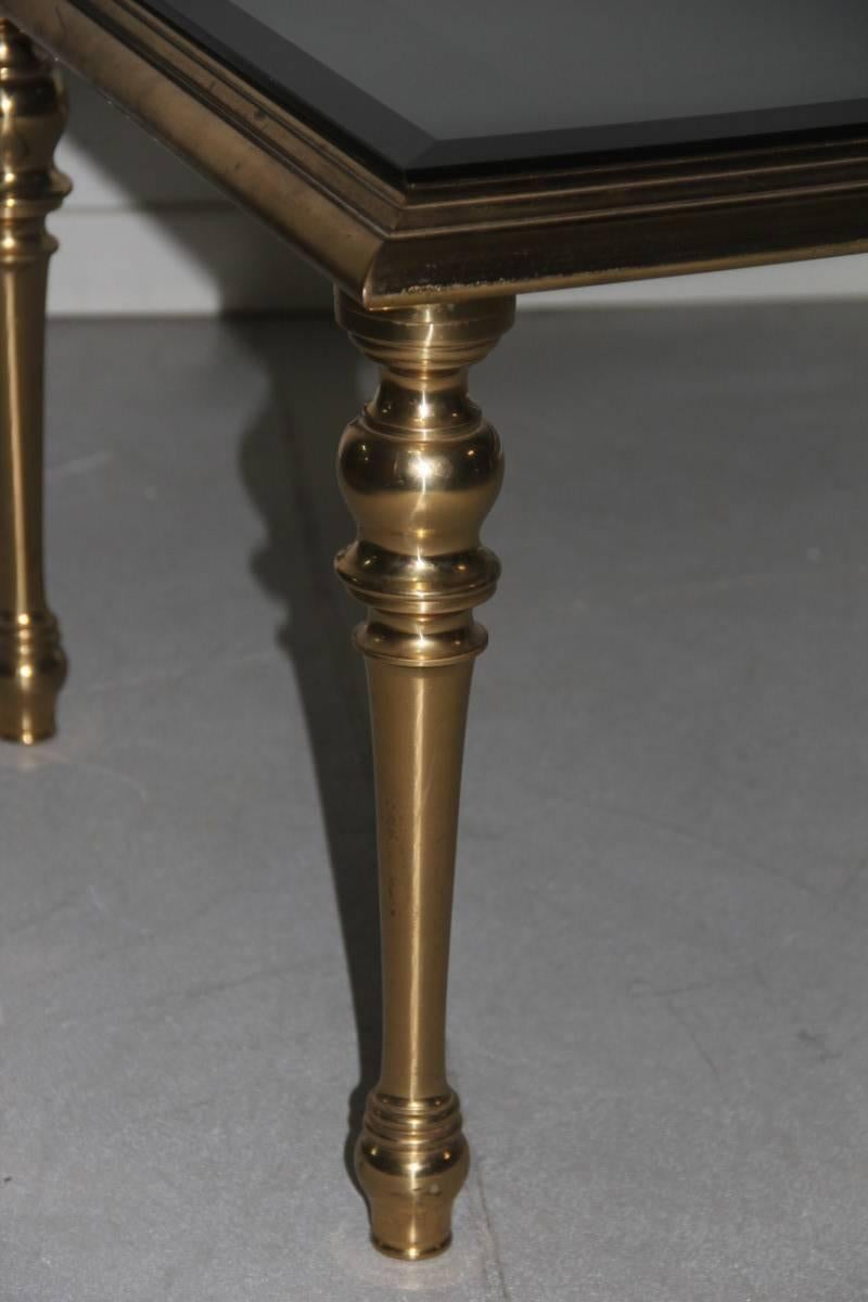 Brass and Crystal Table Attributed to Maison Jansen, Paris, 1970s For Sale 3