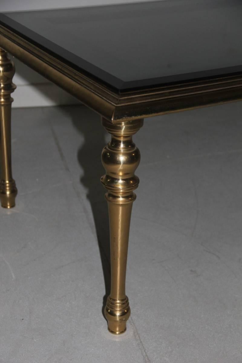 Brass and Crystal Table Attributed to Maison Jansen, Paris, 1970s For Sale 4