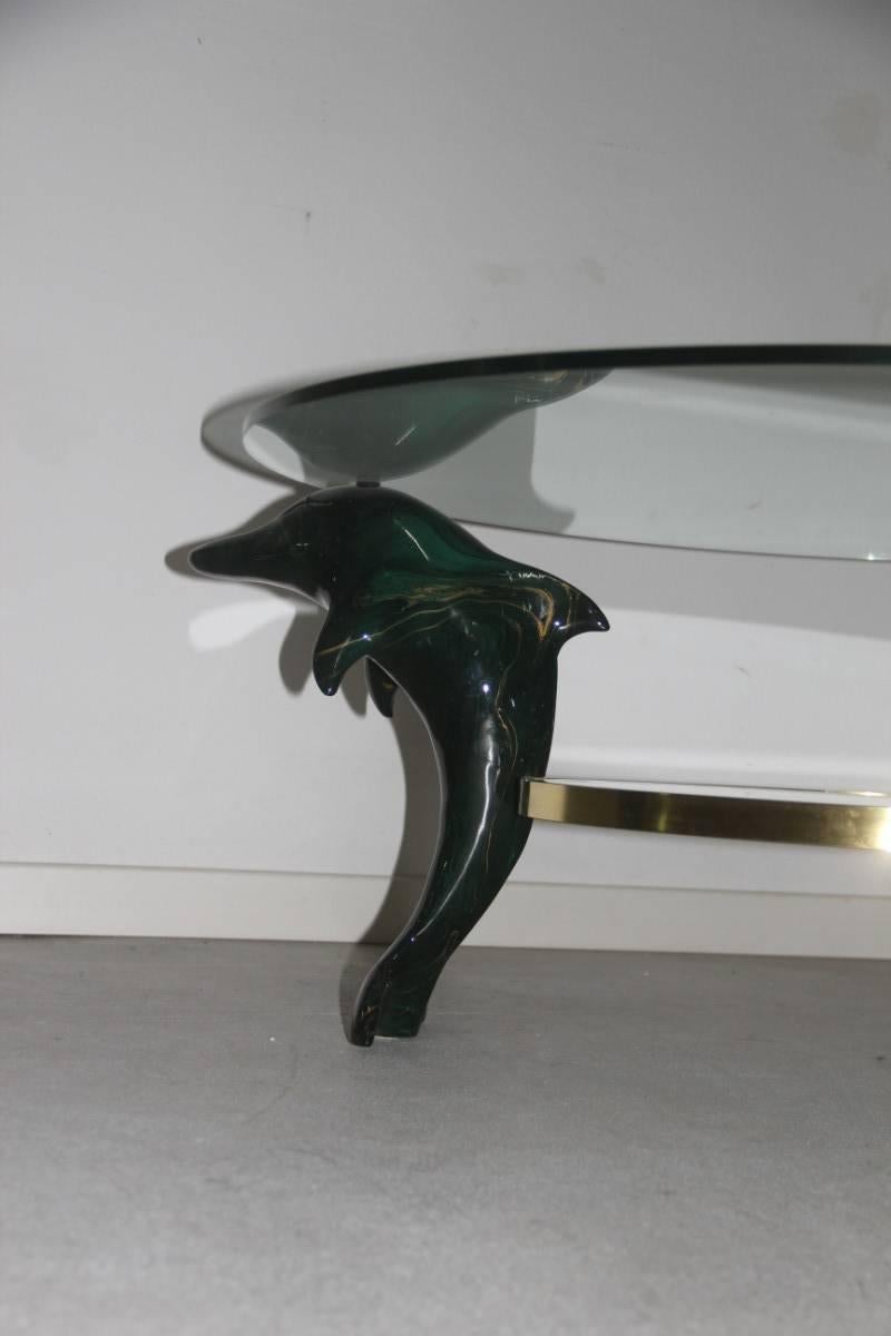 dolphin glass coffee table