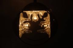 Italian Mazzega Chandelier Steel and Glass, 1970s