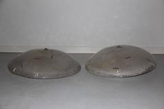 Round Pair of Murano Ceiling Lamp 1970 Murano Glass Art Multicolor