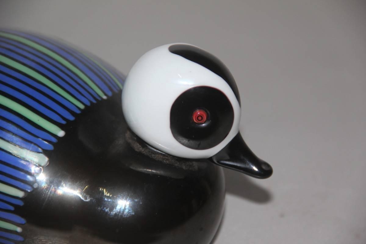 Pato de cristal de Murano 1970 Diseño italiano Italiano en venta