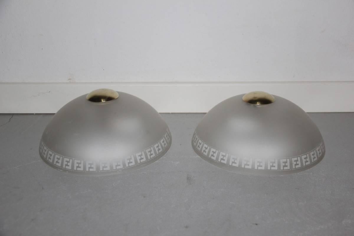 Elegant and Chic Pair Sconces Fendi Design, 1970 In Excellent Condition For Sale In Palermo, Sicily