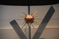 Sputnik Sculptural Table Lamp, 1970s Copper steel brass and plexiglass Italian