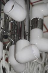 Chandelier in Chrome Murano Glass White Color Pop Art Italian Design, 1970