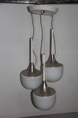 Lustre italien Esperia Design en verre aluminium blanc argenté