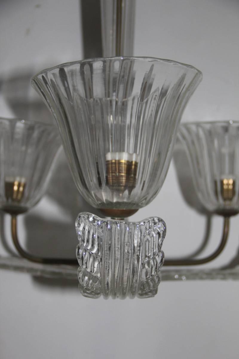 Lustre de Murano de conception italienne des années 1940, fabriqué par Barovier en vente 2