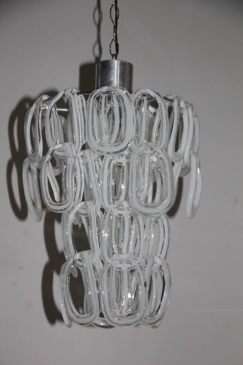 Mid-Century Modern Chandelier Mangiarotti Giogali 1970 Murano Art Glass