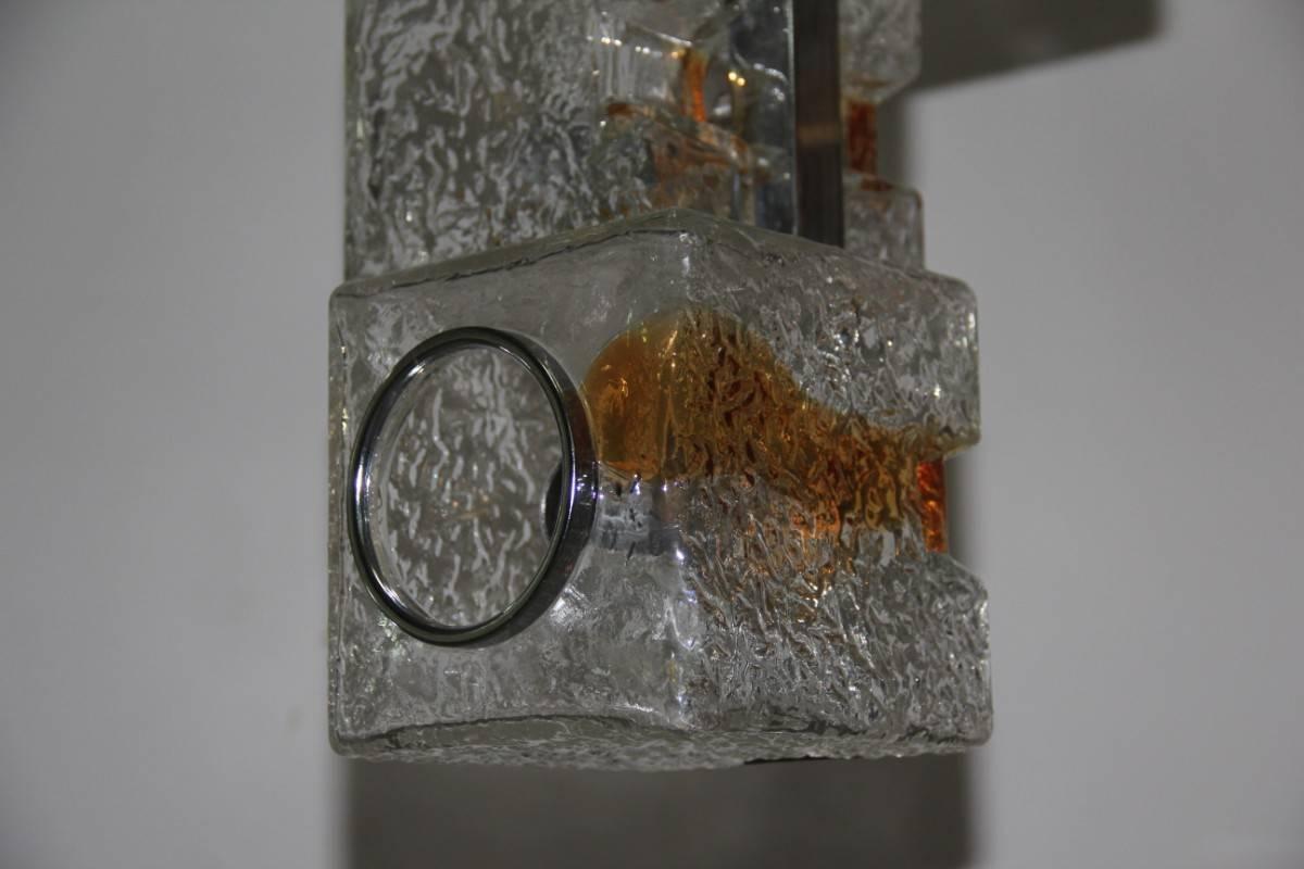 VeArt Sculpture Cube Design Chandelier 1970s Murano Art Glass In Good Condition For Sale In Palermo, Sicily