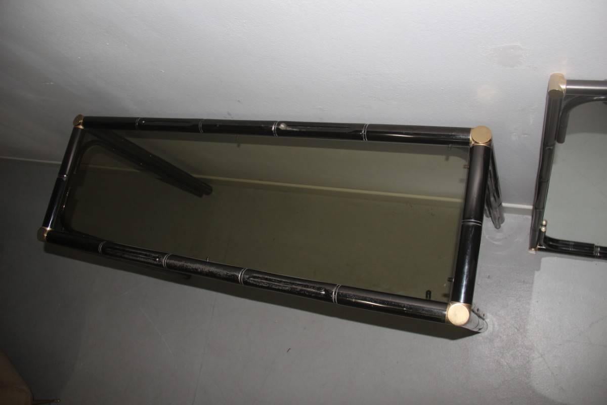 Console with Italian Designer Mirror Bamboo Cane For Sale 4