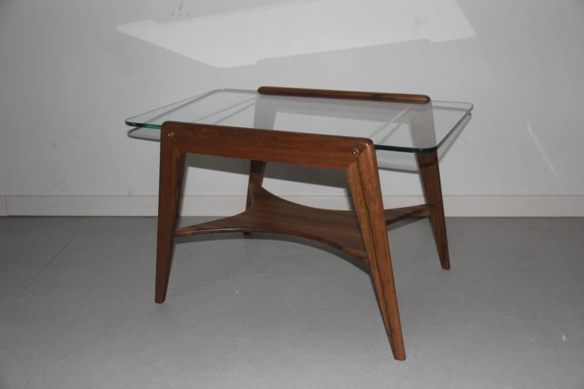 Geometric Italian table coffee Mid-Century design, forms and very particular design, between glass and wood really a very special and design table.