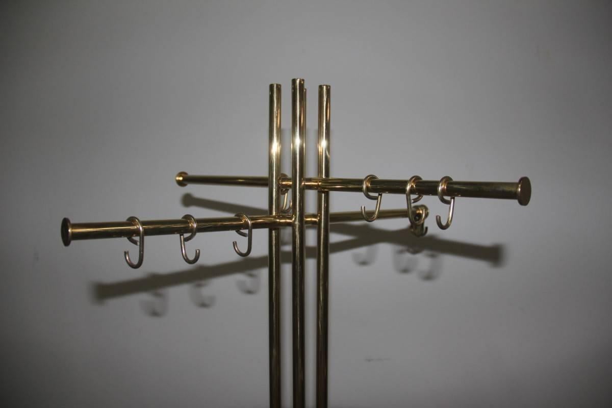 Marble Clothing Racks Brass in a Minimalist Sculptural Design 1970 Made in Italy