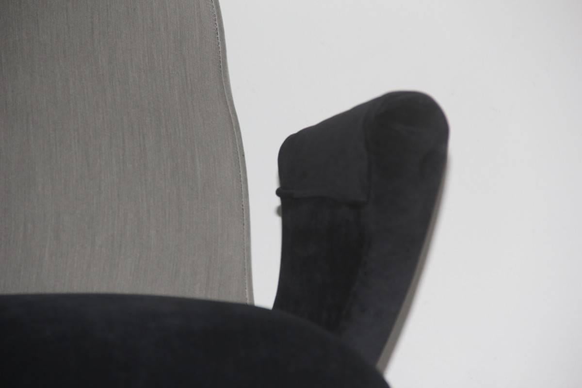 Nino Zoncada Armchair for Framar Made in Italy, 1950 Grey Black In Good Condition For Sale In Palermo, Sicily