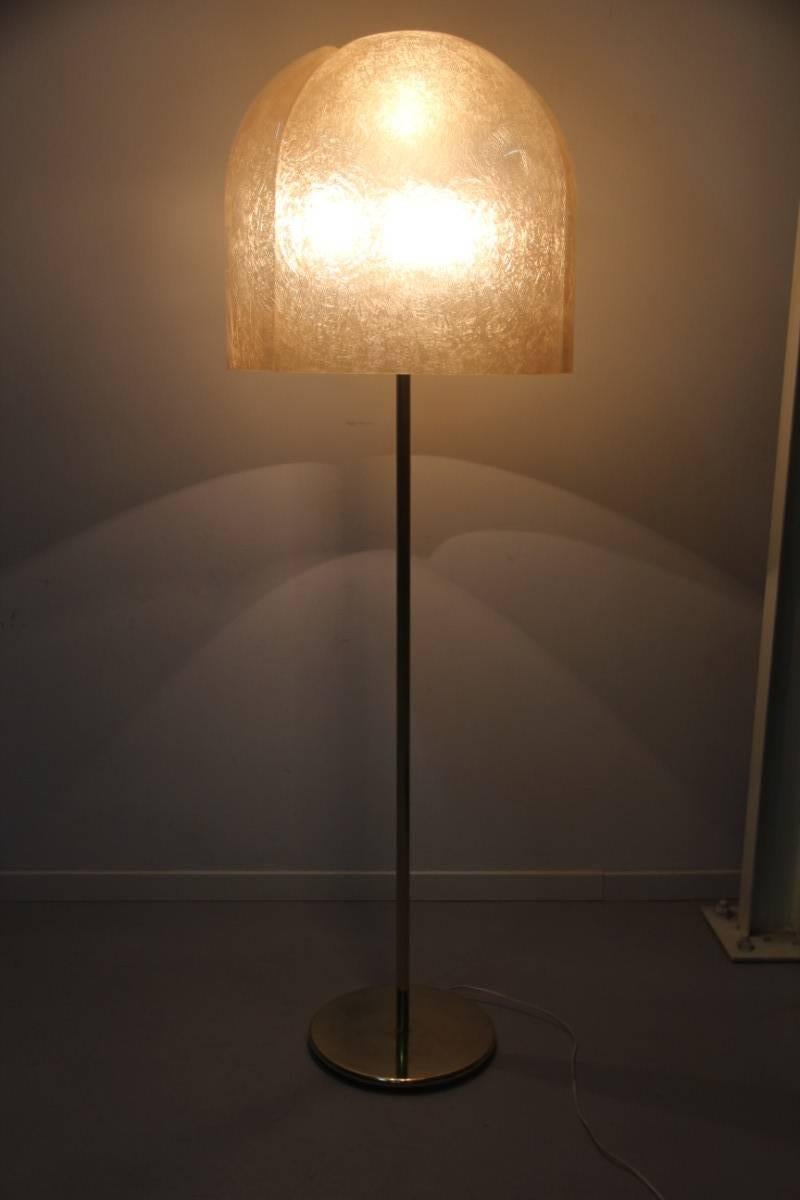 Floor lamp Vittorio Gregotti tricia 1975 for Valenti, brass steel and resin.