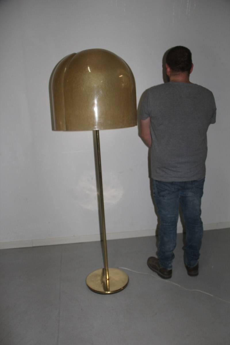 Floor Lamp Vittorio Gregotti Tricia 1975 for Valenti Brass Resin Italian Design 5