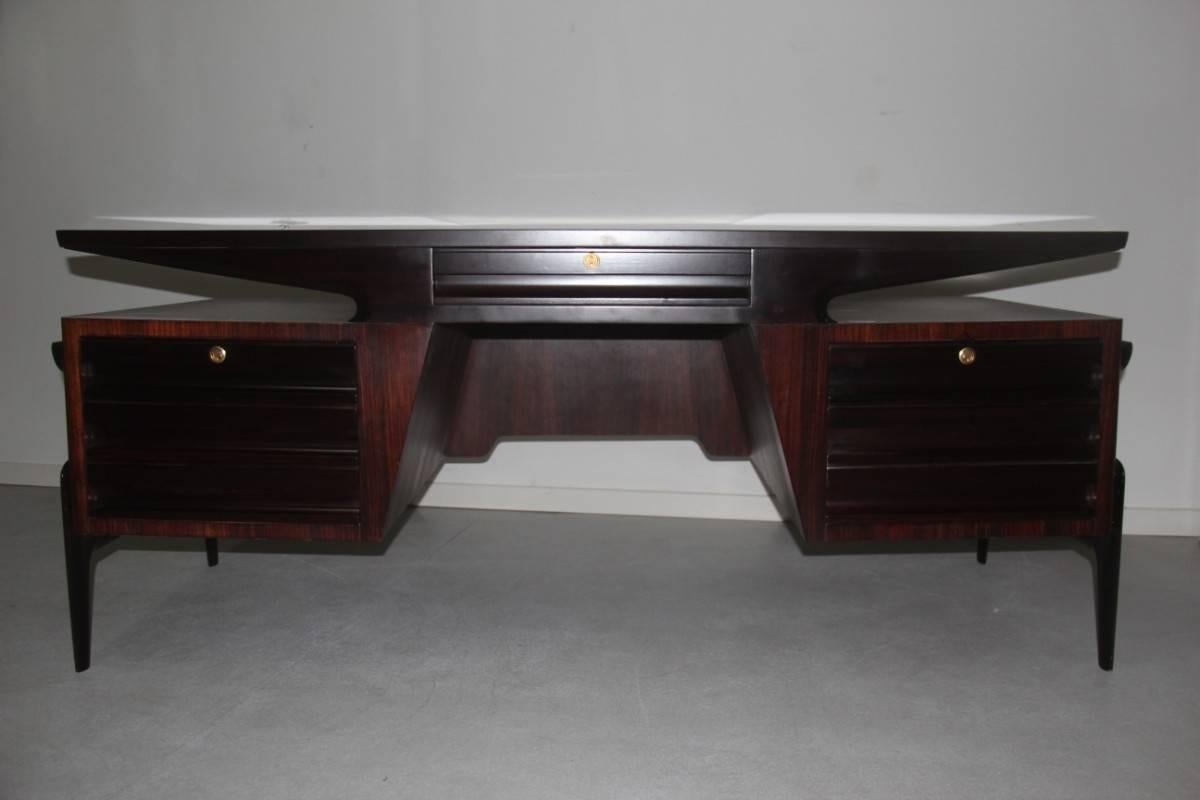 Rosewood Desk Refined Attributed Gio Ponti Mid-Century Modern design  3