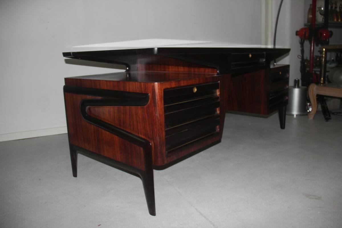 Rosewood Desk Refined Attributed Gio Ponti Mid-Century Modern design  4